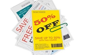 Coupon Clippings With Paper Clip